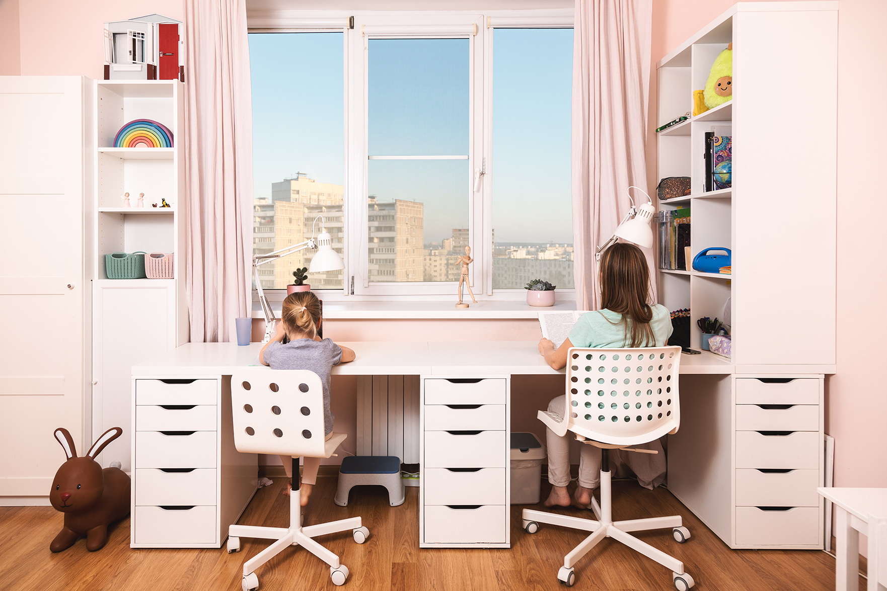 Children study at home homeschooling during Coronavirus lockdown